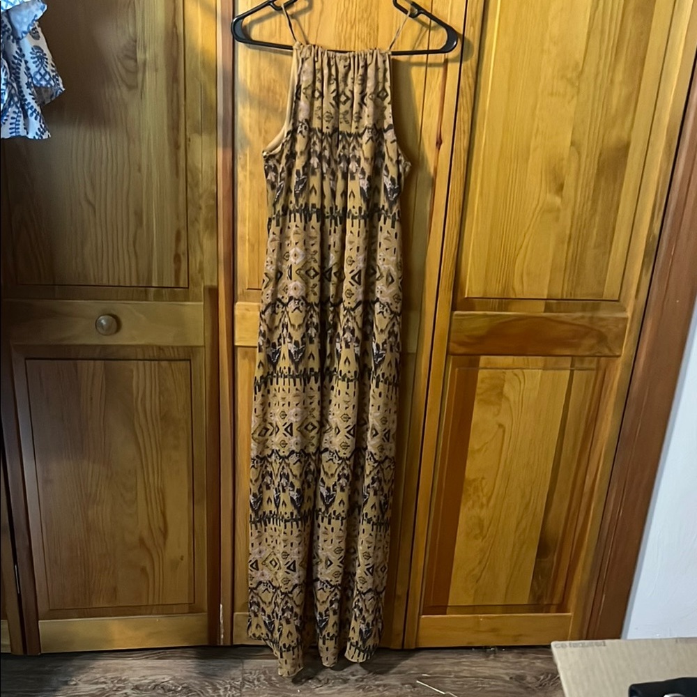 Bohemian Maxi Dress in Brown and Black
